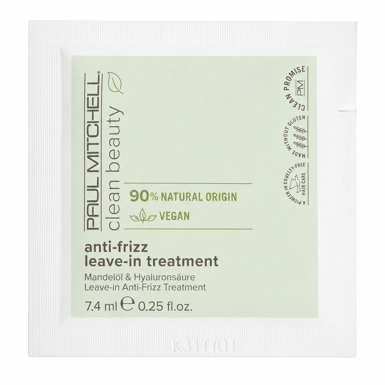 Paul Mitchell Clean Beauty Anti-Frizz Leave-in Treatment 7,4 ml · Einzelanwendung